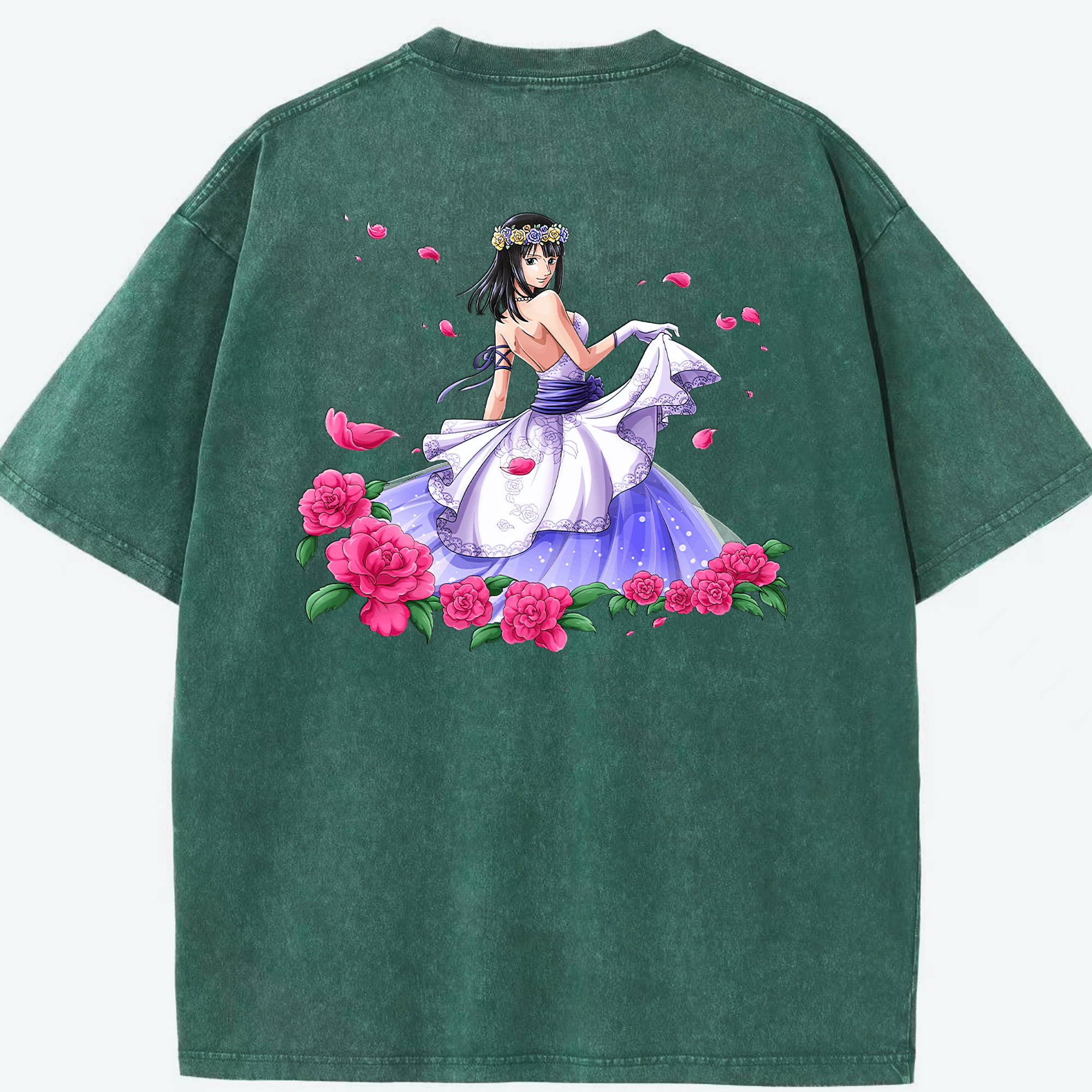 ワンピース ニコ・ロビン ONE PIECE Nico Robin 綿100% ヴィンテージ風 半袖Tシャツ（背面プリント）